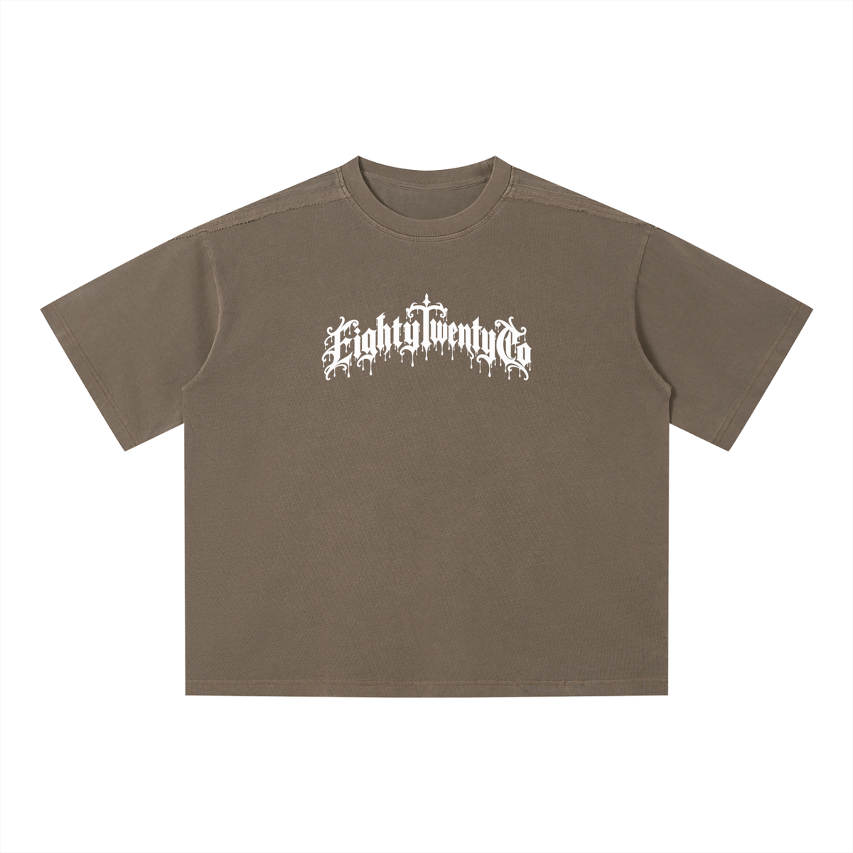 Gothic Drip Vintage Wash Boxy T-Shirt – White Print