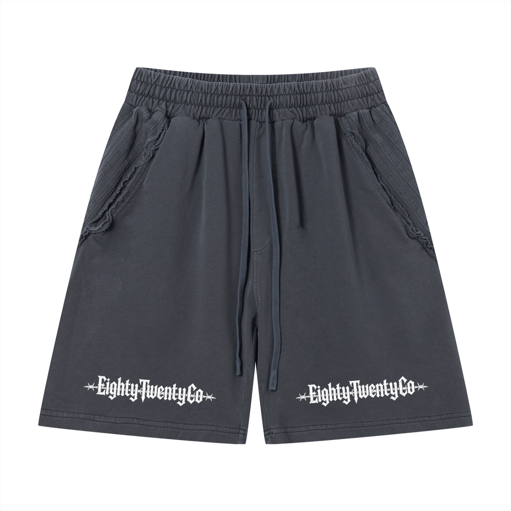 BarbedWire Vintage Wash Shorts – Dark Grey