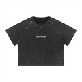 Womens IronScript Oversized Crop T-Shirt — front view
